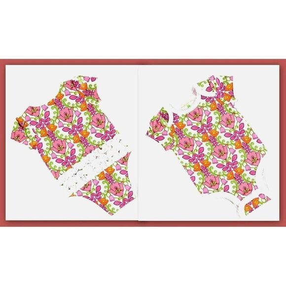 Vera Bradley Baby Lilli Bell Ruffled Bottom Bodysuit Boxed Sz 9-12 Months NEW - Picture 1 of 6